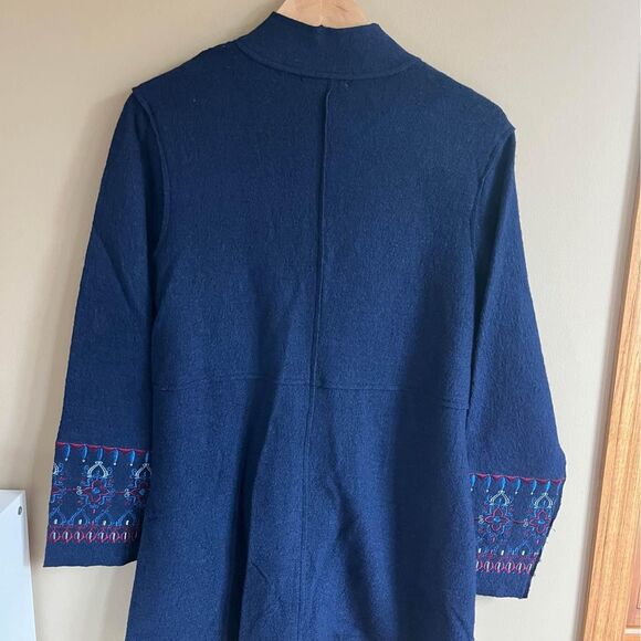 Coldwater Creek Wool Blend Blue Tunic full-zip Sweater size S - Picture 6 of 9